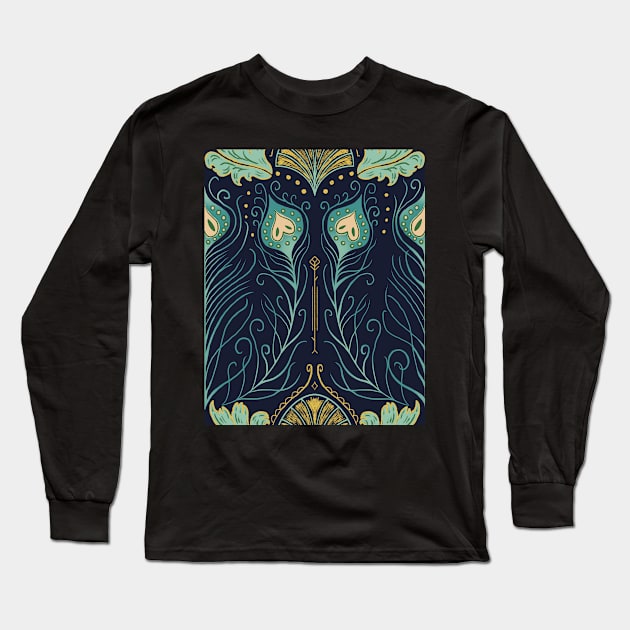 Peacock feather Long Sleeve T-Shirt by Papergrape